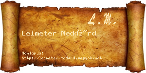 Leimeter Medárd névjegykártya